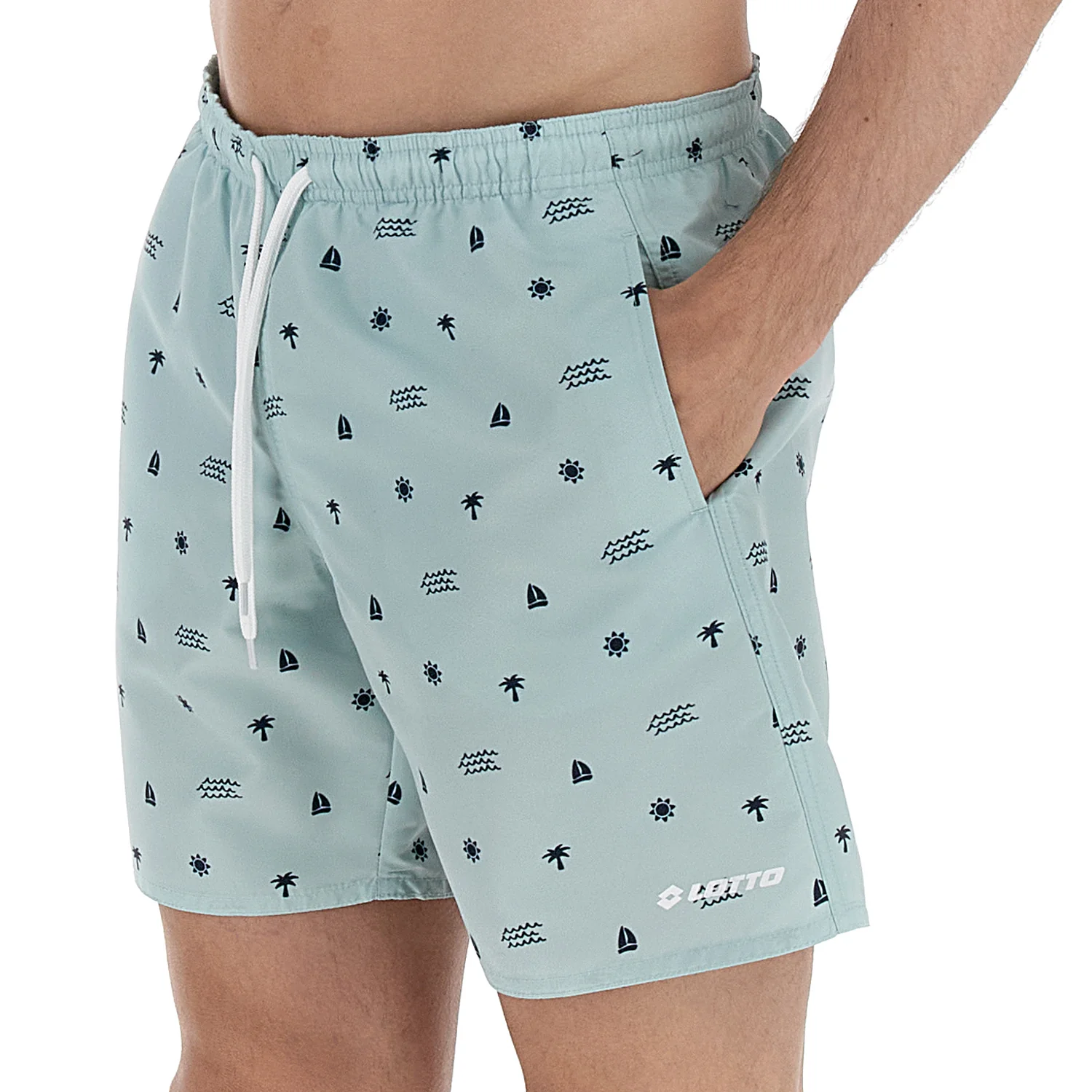 COSTUME DA MARE TEMPO LIBERO SHORT BEACH VERDE CHIARO - Image 3