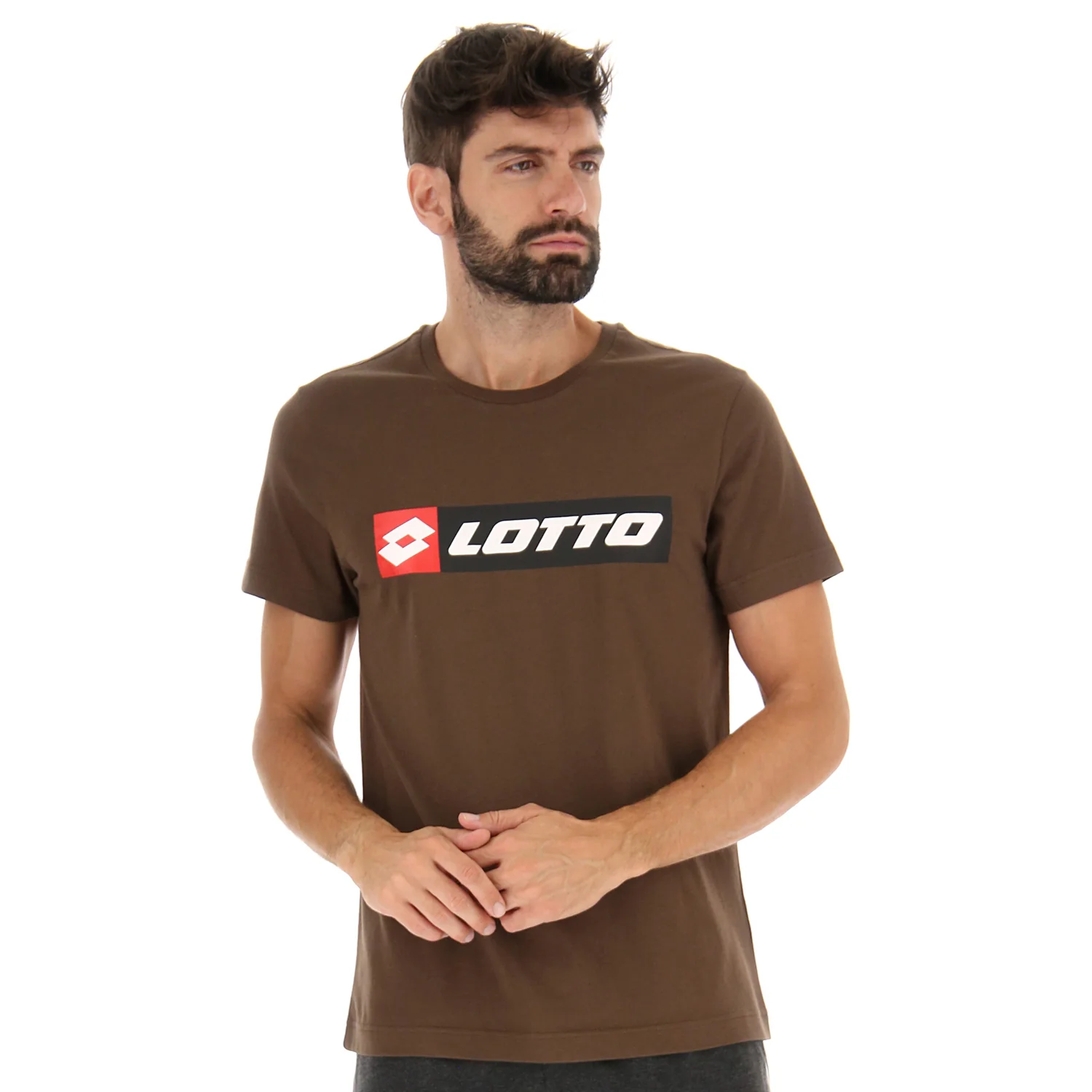 MAGLIETTA TEMPO LIBERO LOGO MARRONE